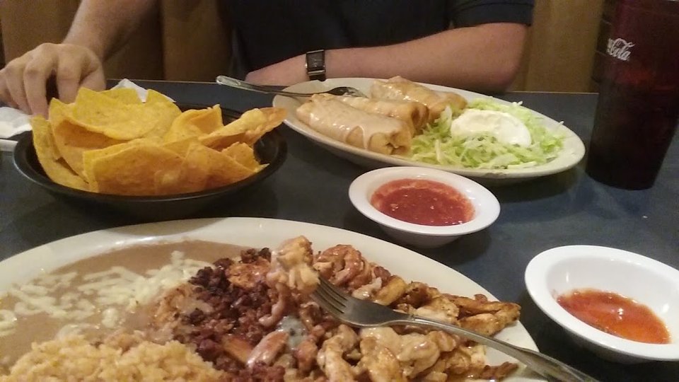 Menu layout featuring Mexican dishes and categories